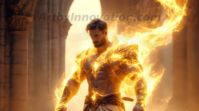 AI-generated abstract art featuring beautiful, handsome, sexy, shirtless, men, boys, lads. Fantasy, elemental mages typically have the ability to manipulate the basic elements, such as fire, water, earth, and air. This can extend to controlling sub-elements like ice, lightning, and sometimes even metal or wood.