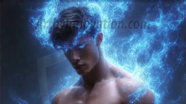 AI-generated abstract art featuring beautiful, handsome, sexy, shirtless, men, boys, lads. Fantasy, elemental mages typically have the ability to manipulate the basic elements, such as fire, water, earth, and air. This can extend to controlling sub-elements like ice, lightning, and sometimes even metal or wood.