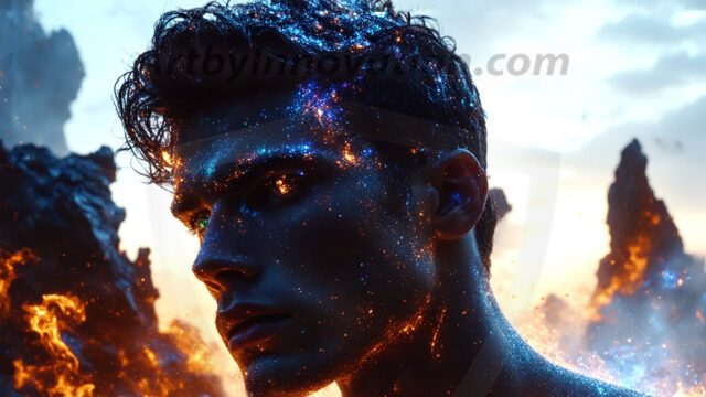 AI-generated abstract art featuring beautiful, handsome, sexy, shirtless, men, boys, lads. Fantasy, elemental mages typically have the ability to manipulate the basic elements, such as fire, water, earth, and air. This can extend to controlling sub-elements like ice, lightning, and sometimes even metal or wood.