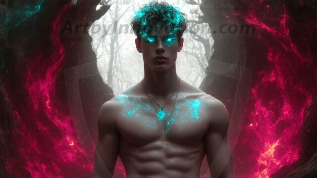 AI-generated abstract art featuring beautiful, handsome, sexy, shirtless, men, boys, lads. Fantasy, elemental mages typically have the ability to manipulate the basic elements, such as fire, water, earth, and air. This can extend to controlling sub-elements like ice, lightning, and sometimes even metal or wood.