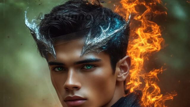 AI-generated abstract art featuring beautiful, handsome, sexy, shirtless, men, boys, lads. Fantasy, elemental mages typically have the ability to manipulate the basic elements, such as fire, water, earth, and air. This can extend to controlling sub-elements like ice, lightning, and sometimes even metal or wood.