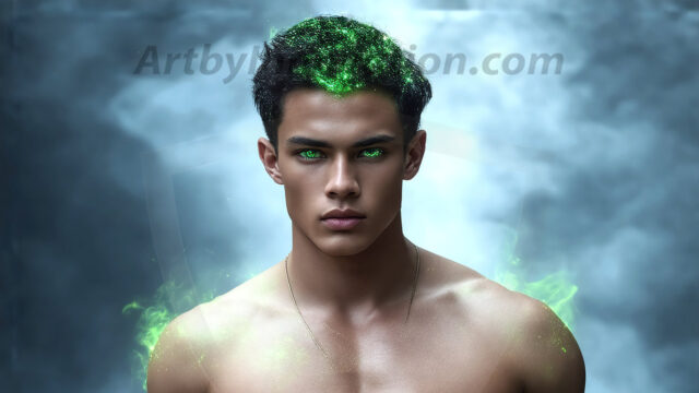 AI-generated abstract art featuring beautiful, handsome, sexy, shirtless, men, boys, lads. Fantasy, elemental mages typically have the ability to manipulate the basic elements, such as fire, water, earth, and air. This can extend to controlling sub-elements like ice, lightning, and sometimes even metal or wood.