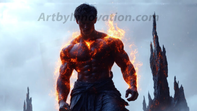 AI-generated abstract art featuring beautiful, handsome, sexy, shirtless, men, boys, lads. Fantasy, elemental mages typically have the ability to manipulate the basic elements, such as fire, water, earth, and air. This can extend to controlling sub-elements like ice, lightning, and sometimes even metal or wood.