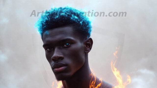 AI-generated abstract art featuring beautiful, handsome, sexy, shirtless, men, boys, lads. Fantasy, elemental mages typically have the ability to manipulate the basic elements, such as fire, water, earth, and air. This can extend to controlling sub-elements like ice, lightning, and sometimes even metal or wood.