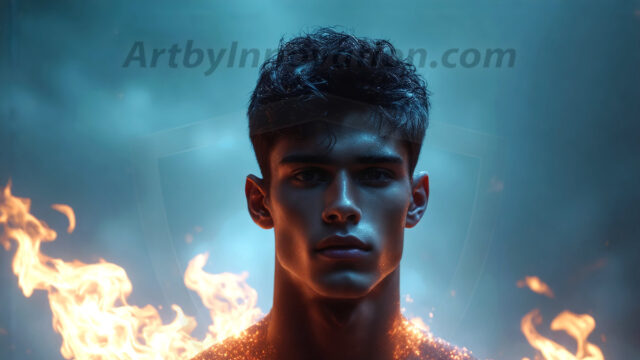 AI-generated abstract art featuring beautiful, handsome, sexy, shirtless, men, boys, lads. Fantasy, elemental mages typically have the ability to manipulate the basic elements, such as fire, water, earth, and air. This can extend to controlling sub-elements like ice, lightning, and sometimes even metal or wood.