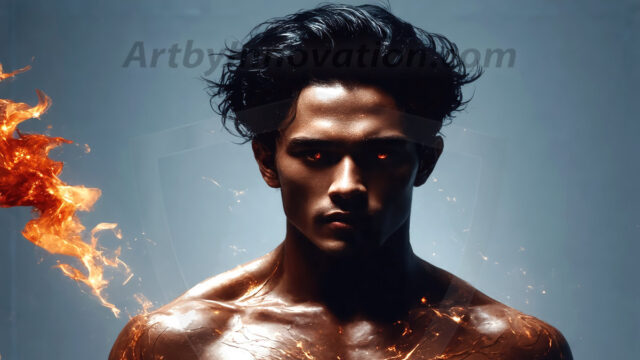 AI-generated abstract art featuring beautiful, handsome, sexy, shirtless, men, boys, lads. Fantasy, elemental mages typically have the ability to manipulate the basic elements, such as fire, water, earth, and air. This can extend to controlling sub-elements like ice, lightning, and sometimes even metal or wood.