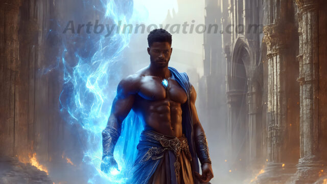 AI-generated abstract art featuring beautiful, handsome, sexy, shirtless, men, boys, lads. Fantasy, elemental mages typically have the ability to manipulate the basic elements, such as fire, water, earth, and air. This can extend to controlling sub-elements like ice, lightning, and sometimes even metal or wood.