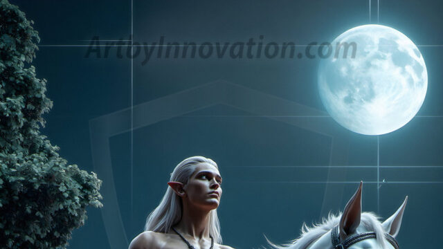 Handsome Male Elves, majestic young male elf standing in an elaborate elven background, in a dark ethereal realm. With pointed ears, wearing glamorous, luxurious, and fierce outfits is an Elven city, full of handsome, and sexy, shirtless elf men, that are adorned with shimmering, iridescent armor.