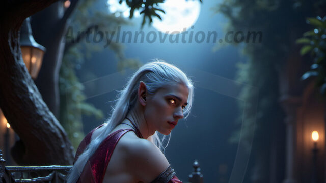 Handsome Male Elves, majestic young male elf standing in an elaborate elven background, in a dark ethereal realm. With pointed ears, wearing glamorous, luxurious, and fierce outfits is an Elven city, full of handsome, and sexy, shirtless elf men, that are adorned with shimmering, iridescent armor.