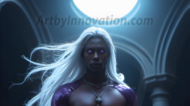 Handsome Male Elves, majestic young male elf standing in an elaborate elven background, in a dark ethereal realm. With pointed ears, wearing glamorous, luxurious, and fierce outfits is an Elven city, full of handsome, and sexy, shirtless elf men, that are adorned with shimmering, iridescent armor.