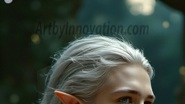 Handsome Male Elves, majestic young male elf standing in an elaborate elven background, in a dark ethereal realm. With pointed ears, wearing glamorous, luxurious, and fierce outfits is an Elven city, full of handsome, and sexy, shirtless elf men, that are adorned with shimmering, iridescent armor.