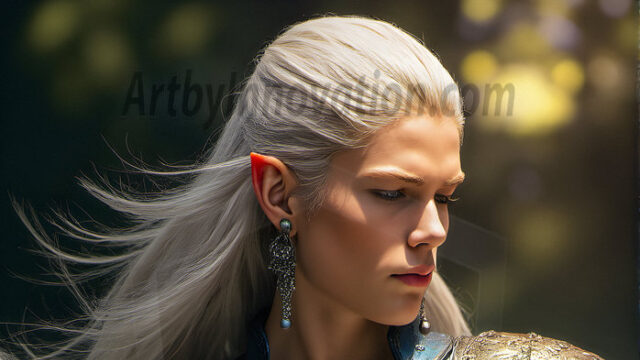 Handsome Male Elves, majestic young male elf standing in an elaborate elven background, in a dark ethereal realm. With pointed ears, wearing glamorous, luxurious, and fierce outfits is an Elven city, full of handsome, and sexy, shirtless elf men, that are adorned with shimmering, iridescent armor.