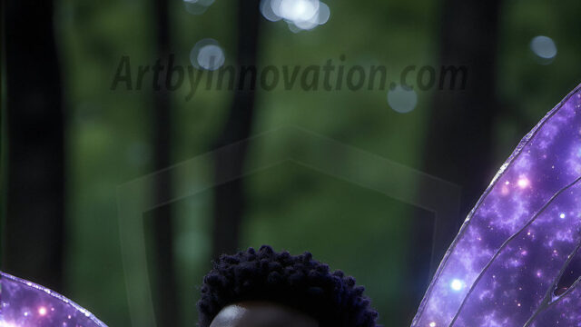 Brought to life through AI, Capturing the Pristine and Elusive Male Fairy. Imagine a realm where handsome shirtless men & boys possess enormous, shimmering crystal wings, vibrant and radiant, capturing and reflecting the light of the environment in a mesmerizing way, and adding a touch of mystery to their intense visage. Outdoors in a fantasy mysterious enchanted realm.