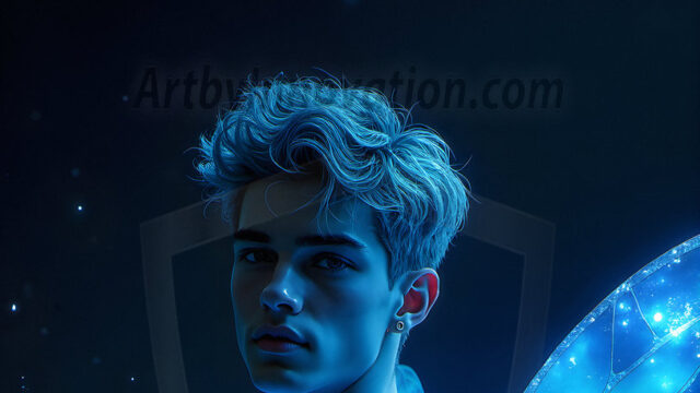 Brought to life through AI, Capturing the Pristine and Elusive Male Fairy. Imagine a realm where handsome shirtless men & boys possess enormous, shimmering crystal wings, vibrant and radiant, capturing and reflecting the light of the environment in a mesmerizing way, and adding a touch of mystery to their intense visage. Outdoors in a fantasy mysterious enchanted realm.