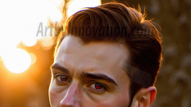 Brought to life through AI, Capturing the Pristine and Elusive Male Fairy. Imagine a realm where handsome shirtless men & boys possess enormous, shimmering crystal wings, vibrant and radiant, capturing and reflecting the light of the environment in a mesmerizing way, and adding a touch of mystery to their intense visage. Outdoors in a fantasy mysterious enchanted realm.