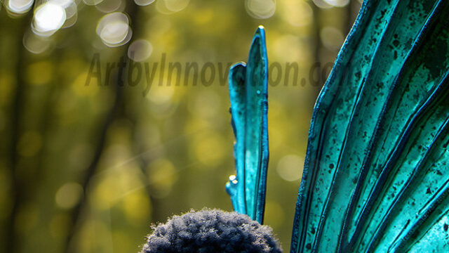 Brought to life through AI, Capturing the Pristine and Elusive Male Fairy. Imagine a realm where handsome shirtless men & boys possess enormous, shimmering crystal wings, vibrant and radiant, capturing and reflecting the light of the environment in a mesmerizing way, and adding a touch of mystery to their intense visage. Outdoors in a fantasy mysterious enchanted realm.