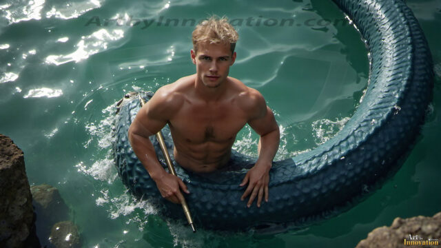 Mermen, The Warriors of the Sea - Male Fantasy Art, brought to life through AI.