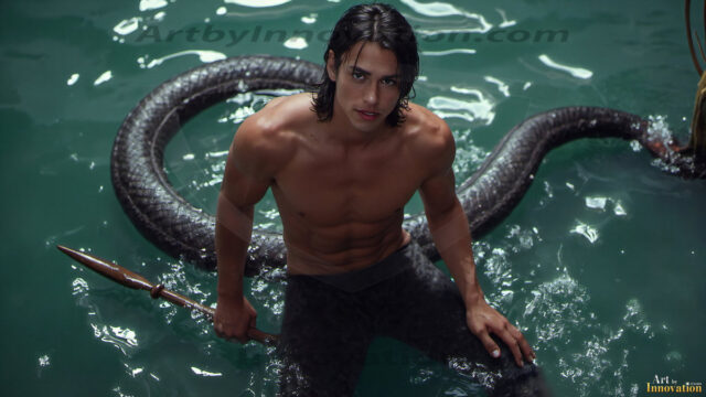 Mermen, The Warriors of the Sea - Male Fantasy Art, brought to life through AI.