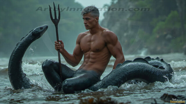 Mermen, The Warriors of the Sea - Male Fantasy Art, brought to life through AI.