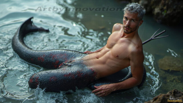 Mermen, The Warriors of the Sea - Male Fantasy Art, brought to life through AI.
