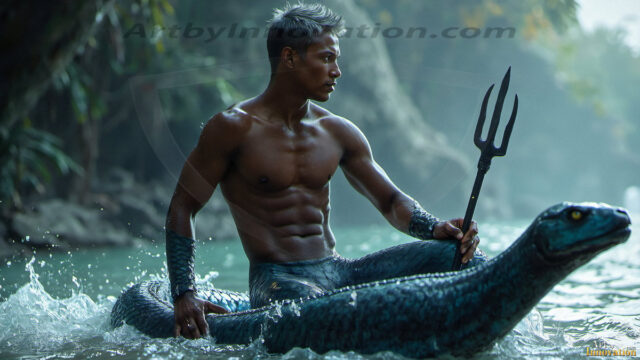 Mermen, The Warriors of the Sea - Male Fantasy Art, brought to life through AI.