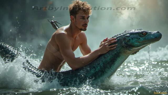 Mermen, The Warriors of the Sea - Male Fantasy Art, brought to life through AI.