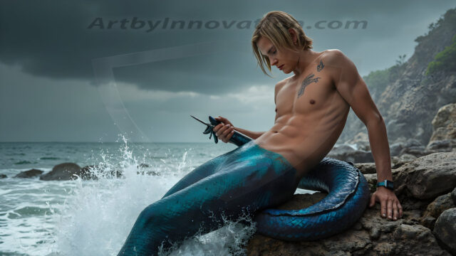 Mermen, The Warriors of the Sea - Male Fantasy Art, brought to life through AI.