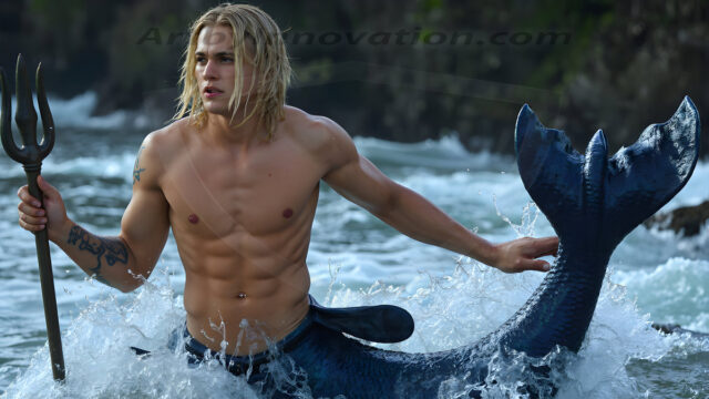 Mermen, The Warriors of the Sea - Male Fantasy Art, brought to life through AI.