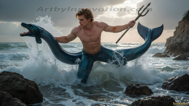 Mermen, The Warriors of the Sea - Male Fantasy Art, brought to life through AI.