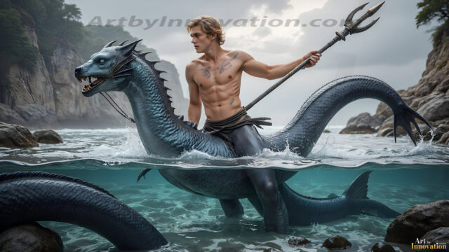 Mermen, The Warriors of the Sea - Male Fantasy Art, brought to life through AI.