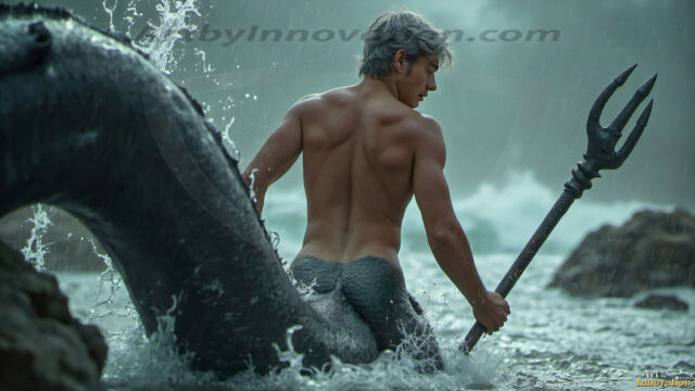 Mermen, The Warriors of the Sea - Male Fantasy Art, brought to life through AI.