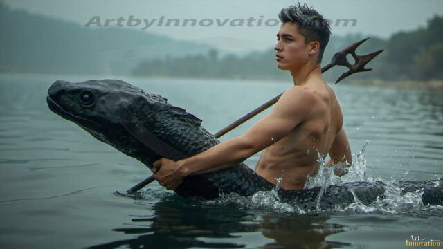 Mermen, The Warriors of the Sea - Male Fantasy Art, brought to life through AI.