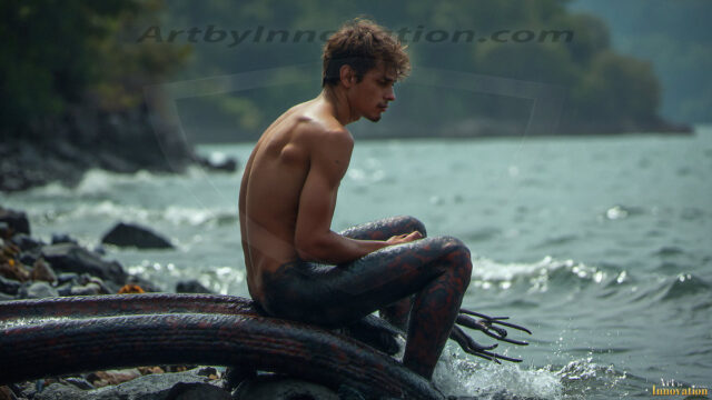 Mermen, The Warriors of the Sea - Male Fantasy Art, brought to life through AI.