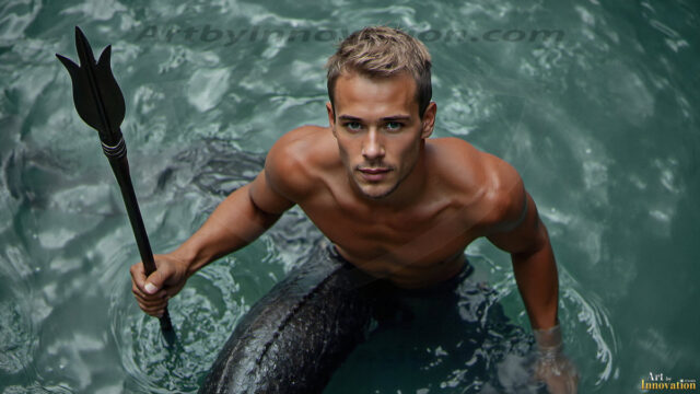 Mermen, The Warriors of the Sea - Male Fantasy Art, brought to life through AI.