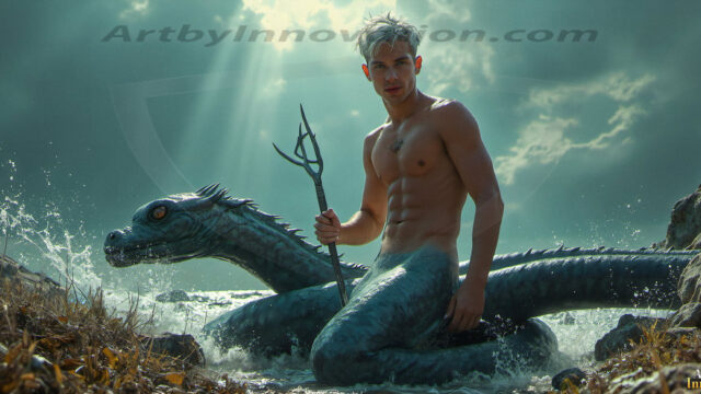 Mermen, The Warriors of the Sea - Male Fantasy Art, brought to life through AI.