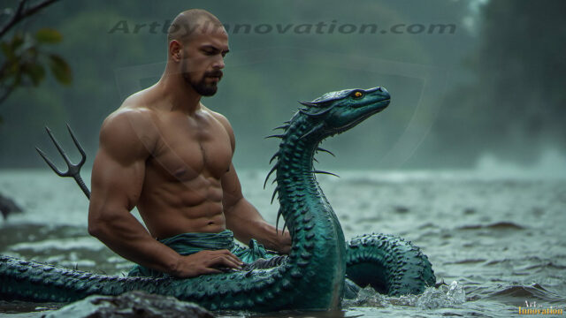 Mermen, The Warriors of the Sea - Male Fantasy Art, brought to life through AI.