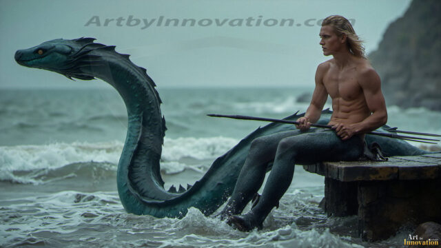 Mermen, The Warriors of the Sea - Male Fantasy Art, brought to life through AI.