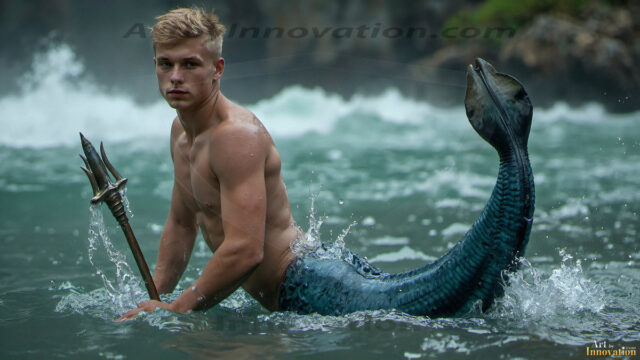 Mermen, The Warriors of the Sea - Male Fantasy Art, brought to life through AI.