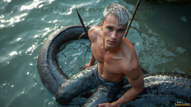 Mermen, The Warriors of the Sea - Male Fantasy Art, brought to life through AI.