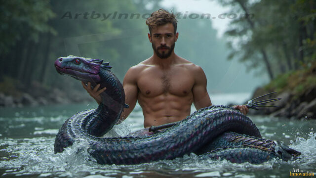 Mermen, The Warriors of the Sea - Male Fantasy Art, brought to life through AI.