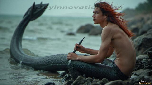 Mermen, The Warriors of the Sea - Male Fantasy Art, brought to life through AI.