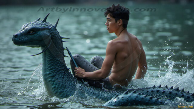 Mermen, The Warriors of the Sea - Male Fantasy Art, brought to life through AI.