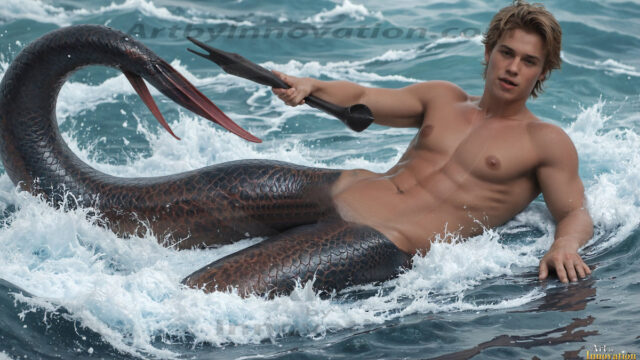 Mermen, The Warriors of the Sea - Male Fantasy Art, brought to life through AI.