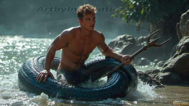 Mermen, The Warriors of the Sea - Male Fantasy Art, brought to life through AI.