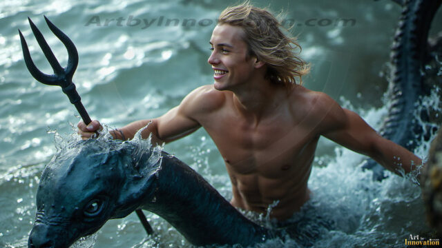 Mermen, The Warriors of the Sea - Male Fantasy Art, brought to life through AI.