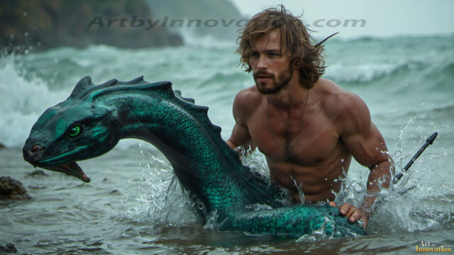 Mermen, The Warriors of the Sea - Male Fantasy Art, brought to life through AI.