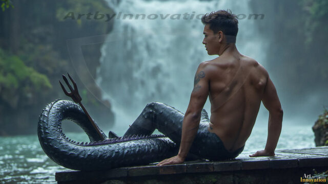 Mermen, The Warriors of the Sea - Male Fantasy Art, brought to life through AI.