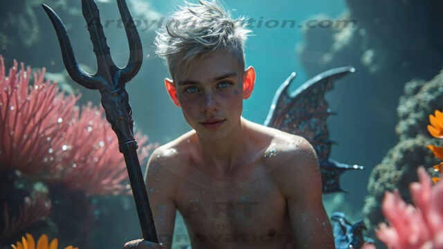 Mermen, The Warriors of the Sea - Male Fantasy Art, brought to life through AI.