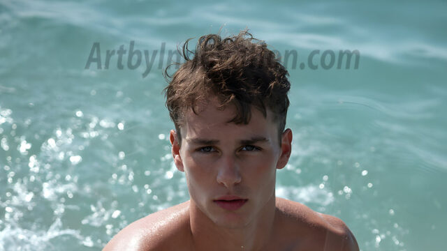 AI-generated HD photos featuring Mermen, The Warriors of the Sea. A collection of over 1,000 AI generated photo images of Mermen Warriors. Shirtless men from all age groups, with slim builds to hot and sexy, muscular body types, and from teenaged boys, to young men, to the handsome Elders. Merman warriors rising from a whirlpool, with a trident in hand, set against a stormy backdrop with dramatic lighting. Vibrant coral reefs, with detailed underwater scenes, highly realistic, with obsidian scales, that shimmer in the sunlight.