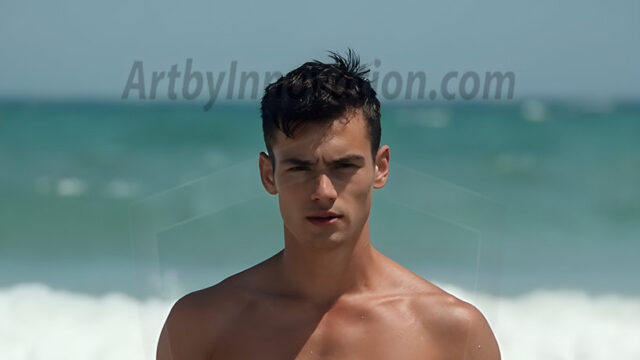 AI-generated HD photos featuring Mermen, The Warriors of the Sea. A collection of over 1,000 AI generated photo images of Mermen Warriors. Shirtless men from all age groups, with slim builds to hot and sexy, muscular body types, and from teenaged boys, to young men, to the handsome Elders. Merman warriors rising from a whirlpool, with a trident in hand, set against a stormy backdrop with dramatic lighting. Vibrant coral reefs, with detailed underwater scenes, highly realistic, with obsidian scales, that shimmer in the sunlight.